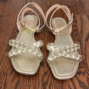 Jcrew gold strappy leather sandals. Very lightly worn. Size 7.